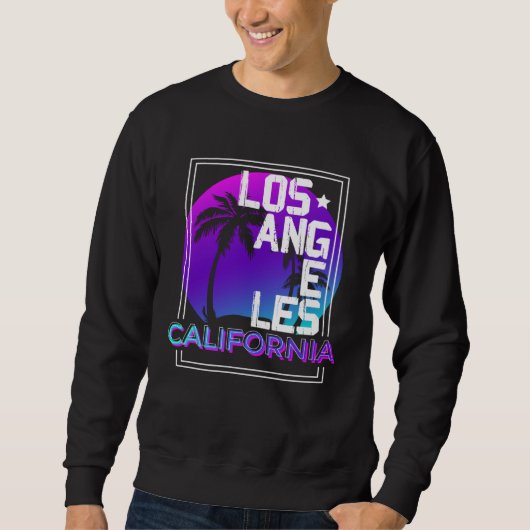 Sweatshirt Aesthetic Vaporwave Los Angeles California CA Retr (Devant)