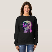 Sweatshirt Aesthetic Vaporwave Space Cat 80s 90s Astronaut  1 (Devant entier)