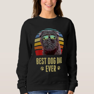 Sweatshirt Affenpinscher Meilleur Chien Papa Jamais Retro Sun