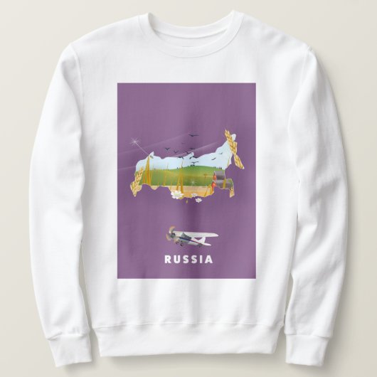 Sweatshirt Affiche de voyage de carte russe (Design devant)