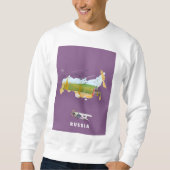 Sweatshirt Affiche de voyage de carte russe (Devant)