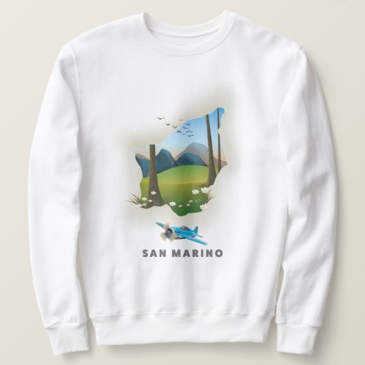 Sweatshirt Affiche de voyage illustrée de Saint-Marin. (Design devant)