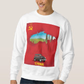 Sweatshirt Affiche illustrée de carte de l'URSS (Devant)
