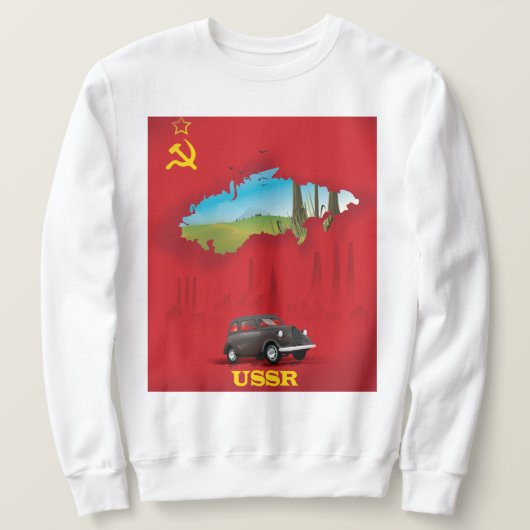 Sweatshirt affiche illustrée de l'URSS (Design devant)