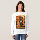 Sweatshirt Afghan Hound Happy Howloween (Devant entier)