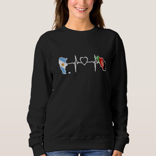 Sweatshirt Afghanistan Argentine Flag Afghan Argentinian Hear (Devant)