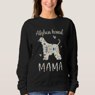 Sweatshirt Afghanistan Hound Mama Floral Chien Maman Amour