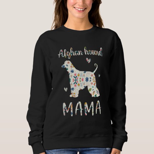 Sweatshirt Afghanistan Hound Mama Floral Chien Maman Amour (Devant)