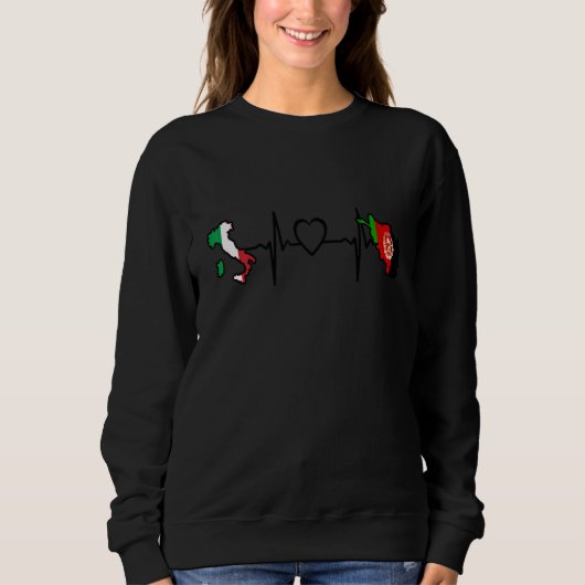 Sweatshirt Afghanistan Italy Flag Afghan Italian Heartbeat (Devant)