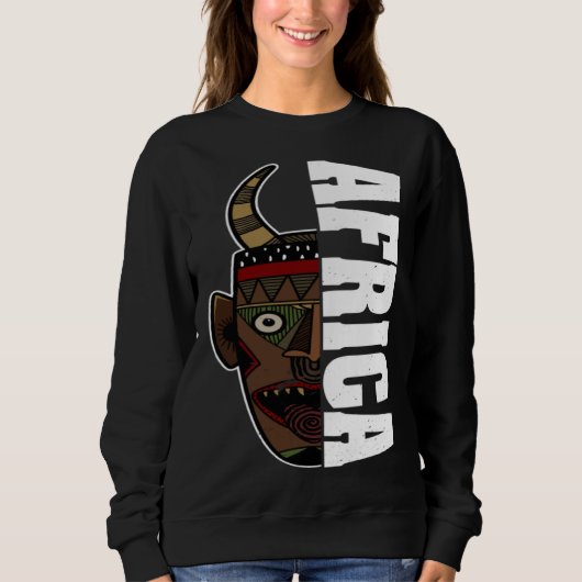 Sweatshirt Africa Mask African Afro History Reggae Melanin (Devant)