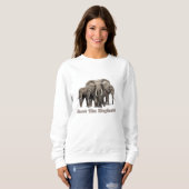 Sweatshirt africain des éléphants (Devant entier)