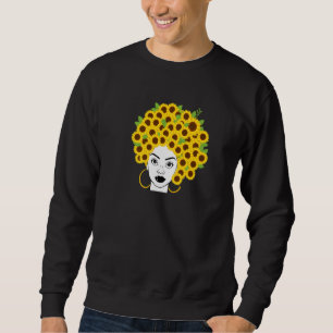 Sweatshirt Africaine Américaine Noire Femme Tournesol Floral