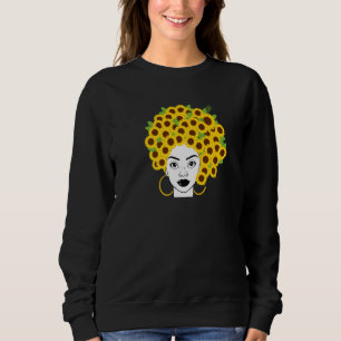 Sweatshirt Africaine Américaine Noire Femme Tournesol Floral 
