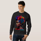 Sweatshirt African Abstract Beautiful Black Woman Origami Que (Devant entier)