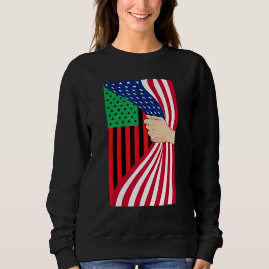 Sweatshirt African American Flag Pan African Black Liberation (Devant)
