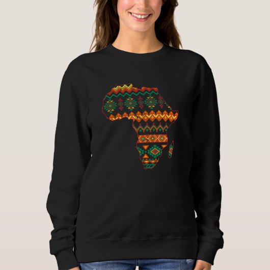 Sweatshirt Afrique Continent Afro Black Pride Fière Africaine (Devant)