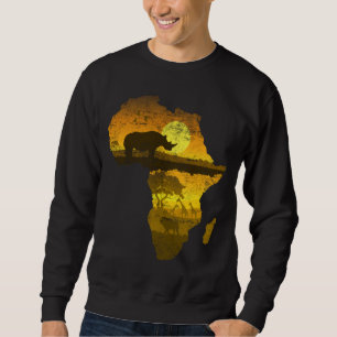 Sweatshirt Afrique Continent Sunset Rhinoceros Safari
