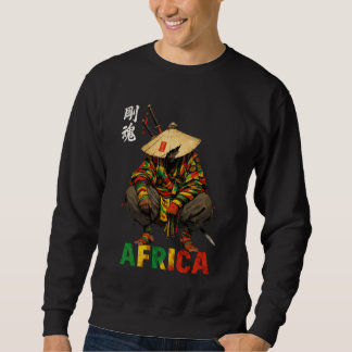 Sweatshirt Afro American Samurai Warrior Katana Anime Japanes