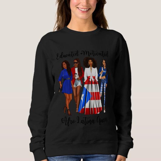 Sweatshirt Afro Latina Motivationnelle Inspiration Puerto Ric (Devant)