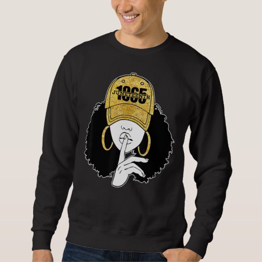 Sweatshirt Afro Natural Hair Black Queen History Mois 1865 (Devant)