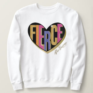 Sweatshirt Afro Unicorn Fierce Heart Design