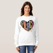 Sweatshirt Afro Unicorn Fierce Heart Design (Devant entier)