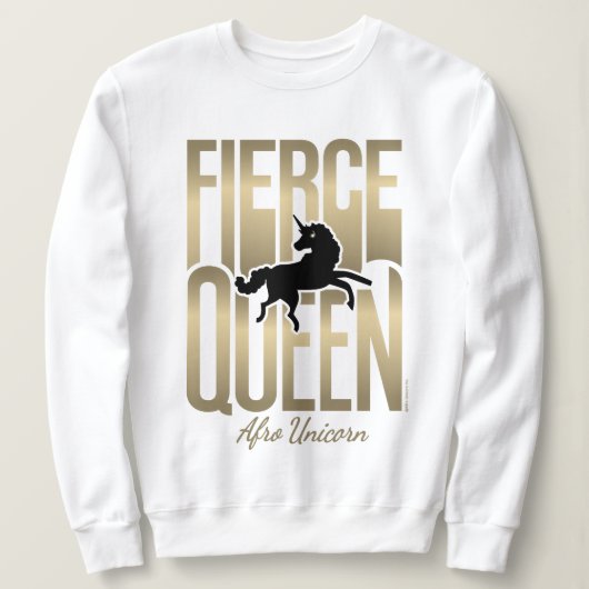 Sweatshirt Afro Unicorn Fierce Queen (Design devant)