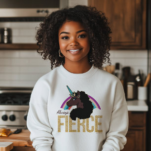Sweatshirt Afro Unicorn   Magique - Toujours fière