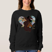 Sweatshirt Afro Unicorn Trio Coeur Design (Devant)