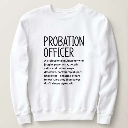 Sweatshirt Agent de probation (Design devant)