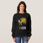 Sweatshirt Agriculteur drôle mignon de vache à amant de taco (Devant entier)