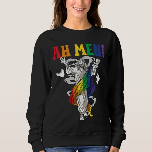 Sweatshirt Ah Men Gay Pride Month LGBT homosexual Rainbow (Devant)