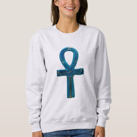 Sweatshirt Ahnk égyptien bleu (Devant)