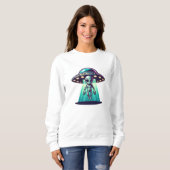 Sweatshirt Ai Art avec OVNI Épouser un Alien (Devant entier)