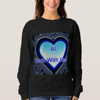 Sweatshirt AI : Technologie avec cœur Femme Noir