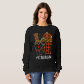 Sweatshirt Aide-soignant certifié Cna aime Thanksgiving  (Devant entier)