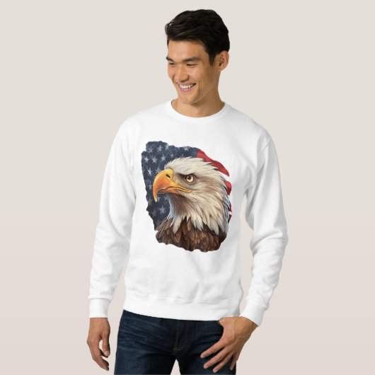 Sweatshirt Aigle à drapeau américain (Devant entier)