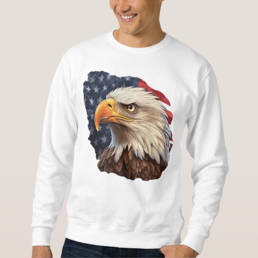 Sweatshirt Aigle à drapeau américain (Devant)