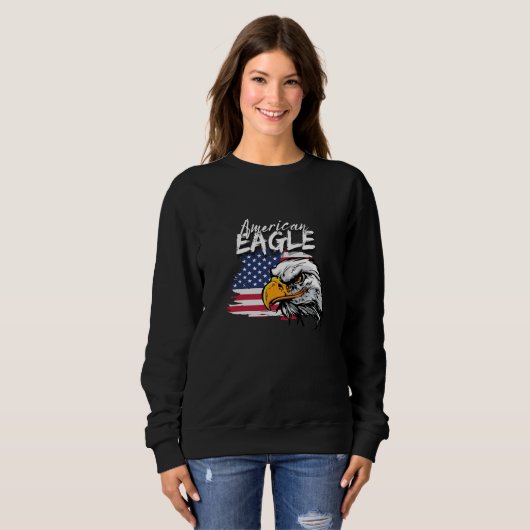 Sweatshirt Aigle avec drapeau américain (Devant entier)