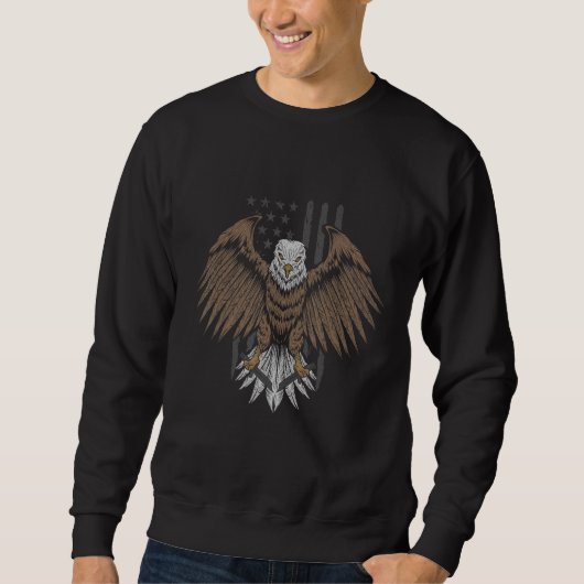 Sweatshirt Aigle du drapeau américain 4 juillet fête de l'ind (Devant)