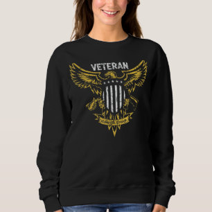 Sweatshirt Aigle militaire vétéran avec fusil du Bouclier pat