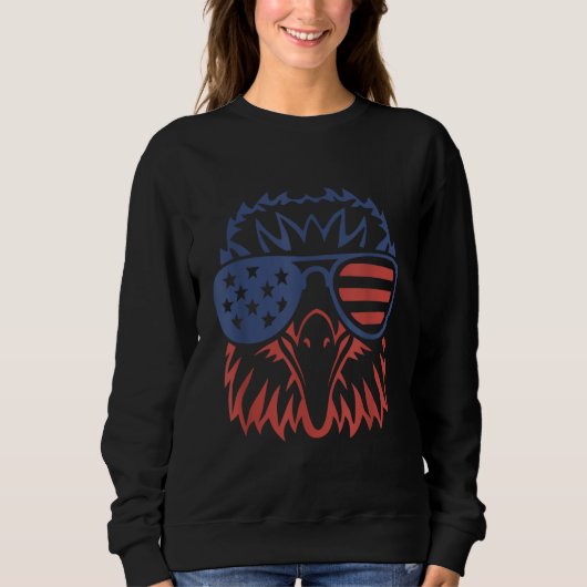 Sweatshirt Aigle patriotique 4 juillet Drapeau américain (Devant)