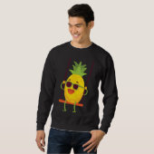 Sweatshirt Aiguille à ananas à aiguilles de fruits tropicaux (Devant entier)