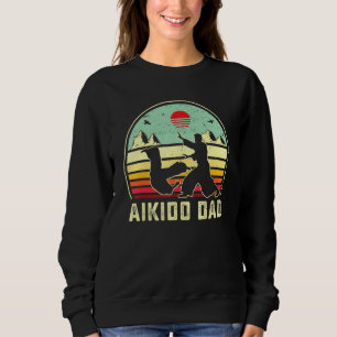 Sweatshirt Aikido Papa Autodéfense Martial Arts Retro Sunset