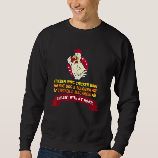 Sweatshirt Aile De Poulet Cuite Aile De Poulet Chaud Chien Et (Devant)