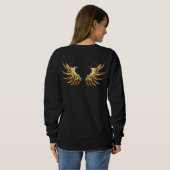 Sweatshirt Ailes d'Ange d'or sur arrière - plan noir (Dos entier)