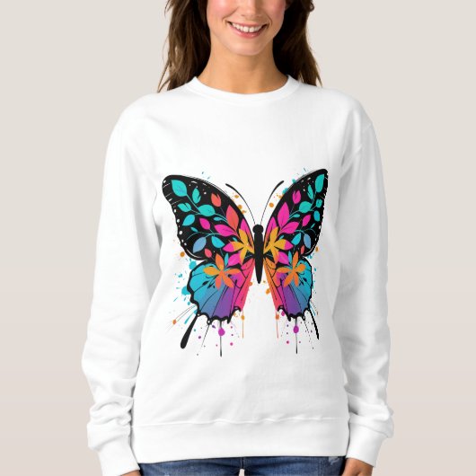 Sweatshirt Ailes de spectre - Design Abstrait de papillon flo (Devant)