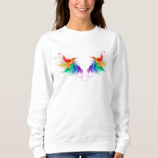 Sweatshirt Ailes fluffy arc-en-ciel (Devant)