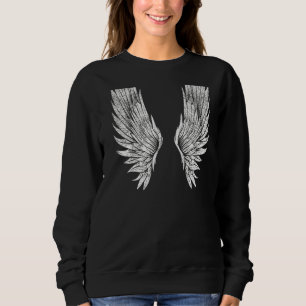 Sweatshirt Ailes sur le dos Angel ailes Retour Imprimer