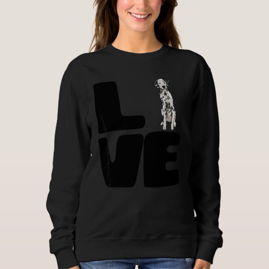 Sweatshirt Aime mon chien dalmatien (Devant)